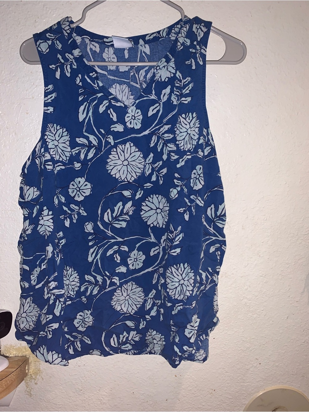 croft & barrow Blue Floral Tank Top